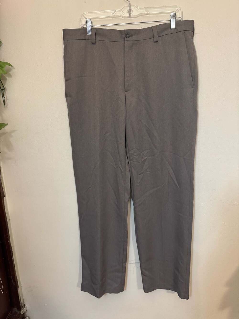 Kenneth Cole Reaction Men's 36x32 Flat Front Grey Dress Pants